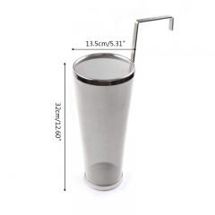 HB-BF3213 15*35cm 300 Micron Stainless Steel Beer Filter with Hook for Homemade Brew Home