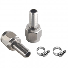 HB-BL21S Stainless Steel Barbed Swivel Nuts for Ball Lock Disconnect 1/4inch MFL, 1/4 Barb Connect and Stainless Steel Screw
