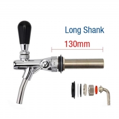 HB-BT09 130mm Long Shank Beer Tap Faucet Adjustable Flow Control G5/8 Homebrewing Kegerator Tap Dispenser for Thick Wall