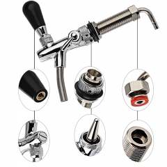 HB-BT09 130mm Long Shank Beer Tap Faucet Adjustable Flow Control G5/8 Homebrewing Kegerator Tap Dispenser for Thick Wall