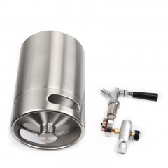 HB-BKT5C Stainless Steel mini Growler Spears Beer Spear with beer Tap Faucet With CO2 Injector for 5L Beer Growlers