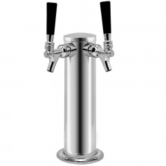 HB-BTT2E Stainless steel Double beer tower tap , Chrome Triple Faucet Draft Beer Tower