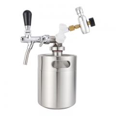 HB-BK2E Beer Keg 2l Homebrew Beer Growler, Stainless Steel Pressurized Mini Keg Growler Kit Keg Spear Tap Dispenser