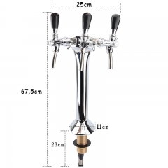 HB-BTT3A New Arrival Triple Faucet Snake Font, Cobra Triple Tap Flooded Font, Chrome Plated Brass, Flow Control Type Adjustable Tap