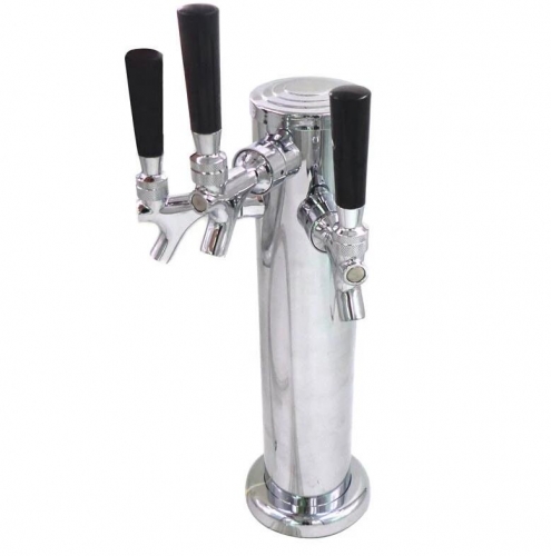 HB-BTT3E Stainless steel Triple beer tap , Chrome Triple Faucet Draft Beer Tower