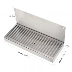 HB-DT21 Kegerator Beer Drip Tray,Stainless Steel Wall Mounted Drip Tray with Drain Hole Craft Beer Beverage Dispenser Homebrew Bar Tool