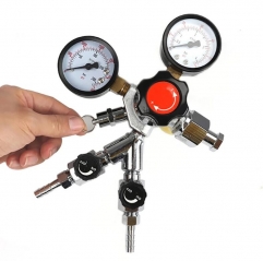 HB-BT320 CO2 Dual Gauge Regulator Economical homebrew with Y splier and two Checkvalve, 0~3000psi, 0~60psi