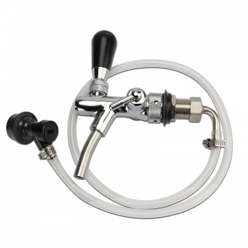 HB-BT30 Stainless Steel Beer Tap & Liquid Ball lock Disconnect with 2m Environmental Protection Beer Tube & Hose Clam
