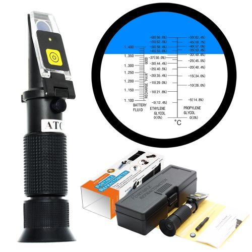LED-RHA-200 ATC E -60~0℃ P -50~0℃ B:1.100-1.400sg Refractometer With LED Light