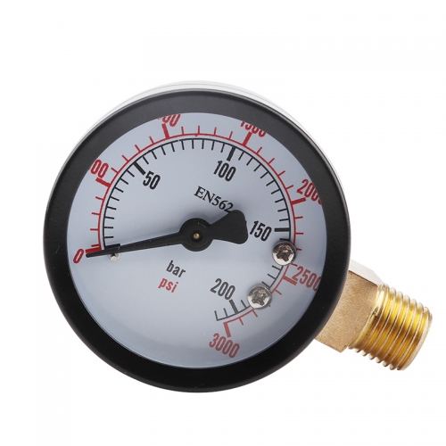 HB-BT231 Co2 Regulator Gauge Replacement, 0-60psi / 0-3000 psi Co2 Pressure Gauge with 1/4