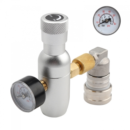 HB-CR36 Mini CO2 Charger Stainless Steel Gas ball lock fitting Portable Beer Keg CO2 Regulator,3/8