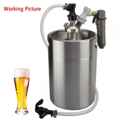 HB-BK33 Home Brew Beer Keg Fittings Stainless Steel Mini Keg Tap Dispenser & Portable Co2 Keg Charger kit