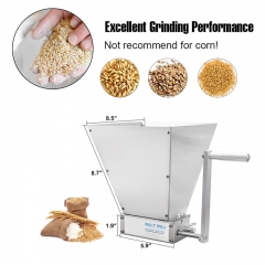 HB-MM01 Stainless 2-roller Barley Malt Mill Grain Grinder Crusher For Homebrew Wholesale & Dropshipping