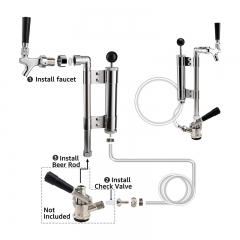 HB-PP02 Party Pump Beer Picnic Pump, Heavy Duty Draft Manual Beer Pump 8 Inch Upright Convertor Kegerator Tap Dispenser