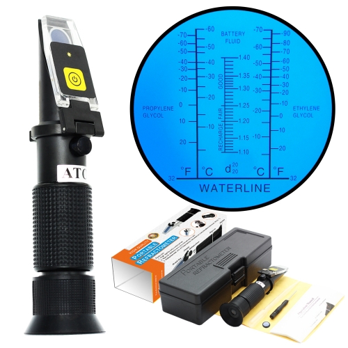 LED-RHA-600 ATC E-70~0℃(-90~32°F) P-60~0℃(-70~32°F) Refractometer With LED Light