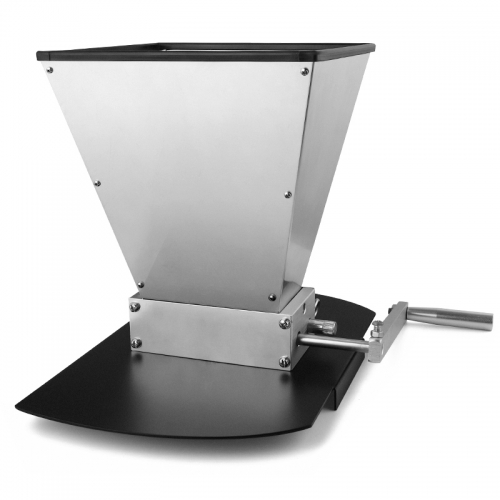 HB-MM03 Grain Crusher Double Roller Malt Mill, Home brewing Wheat Barley Grinder 2-Roller Grain Mills with Hopper and Metal Base Stand