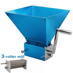 HB-MM04 Grain Grinder 3-Roller Malt Mills for Home Brewing Food Grade Stainless Steel 3 Rollers Mill Powerful Barley Crusher