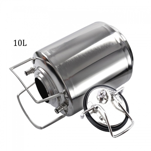 HB-BK70 Stainless Steel 2.6 Gallon Mini Ball Lock Keg System For Small Batch HomeBrewing Beer Brewing Strap Handle (10L) With Keg Lid