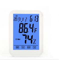 DT-16 Digital touch screen thermometer hygrometer Alarm Clock, with backlight