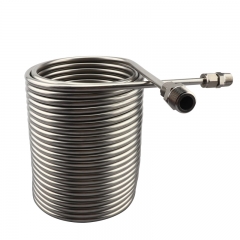 HB-HEC22 Stainless Steel Heat Exchangers Coil, Immersion Wort Chiller, 1/2" & 3/8 "Port & Spiral Tube Coil ,Beer/Wine Cooler for Homebrew
