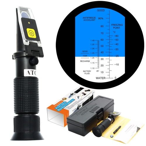 LED-RHA-100 ATC Antifreeze&Coolant(0~100%)&Freezing Point(-60~0℃) Refractometer With LED Light