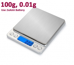 I2000-100G 100 0.01g accuracy LCD Digital Scales Mini Electronic Grams Weight Balance Scale use AAA Battery