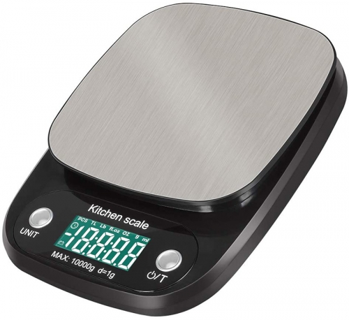 DS06B-10KG 10KG 1g Digital Kitchen Scale Food Scale Multifunction Weight Scale Electronic Baking & Cooking Scale with LCD Display Silver