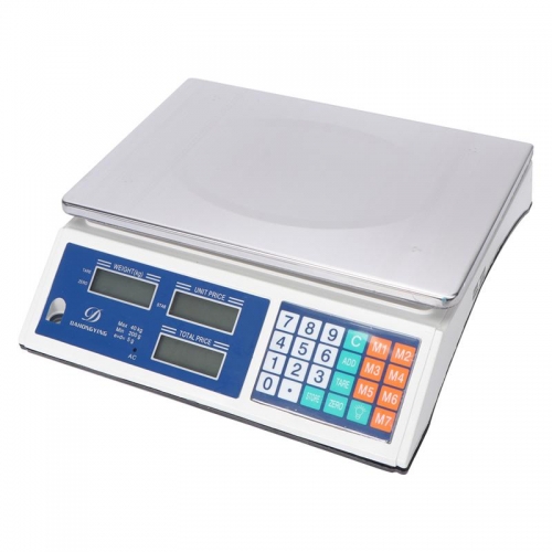 PS303A-40KG 40kg Precision Electronic Price Computing Scale Stainless Steel Electronic Kitchen Scales Commercial Shop Scales Weigh(EU Plug)