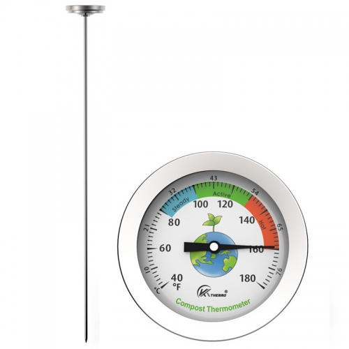 SP-S20 Stainless Steel Garden Soil Thermometer with 50cm long probeFor Home Ground Portable Backyard Compost Thermometer