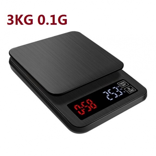 CS04A-3KG 3KG 0.1g LCD Digital Electronic Drip Coffee Scale with Timer 3kg 5kg 0.1g Black Kitchen Baking Coffee Weight Balance USB Drip Scale Timer