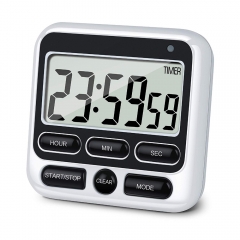 TM-102 Digital Screen Kitchen Timer Large Display Digital Timer Square Cooking Count Up Countdown Alarm Clock Sleep Stopwatch Clock
