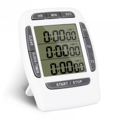 KC-CKT999 Multifunctional Kitchen Cooking Timer 3 Display Channels Electronic Countdown Function Timers Time Counting Device