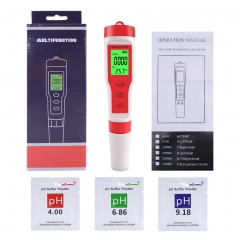 PH-9908 4 in 1 PH/TDS/Temp/ EC Tester PH Meter Conductivity Monitor Replace Probe Pool Water Quantity Test Tool