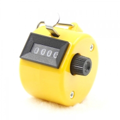 MC-001Y Yellow Color 4 Digit Number Mini Hand Held Tally Counter Digital Golf Clicker Manual Training Counting Max. 9999 Counter
