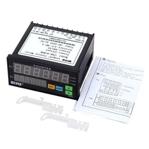 MC-012 6 digits Digital Counter 90-260V AC/DC electronic Length Batch Meter 1 Preset Relay Output similar people finger counter