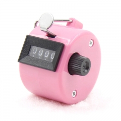 MC-001P Pink Color 4 Digit Number Mini Hand Held Tally Counter Digital Golf Clicker Manual Training Counting Max. 9999 Counter