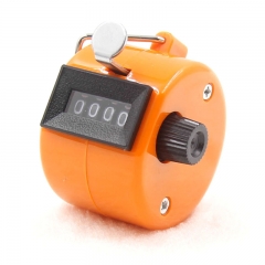 MC-001O Orange Color 4 Digit Number Mini Hand Held Tally Counter Digital Golf Clicker Manual Training Counting Max. 9999 Counter
