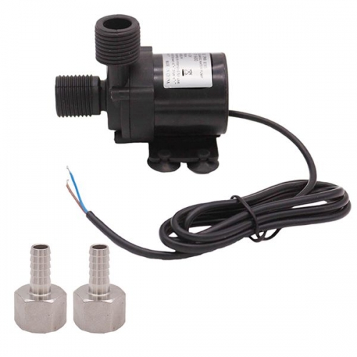 HB-MP21 DC 12V Solar Hot Water Heater Circulation Pump with SS Hose Barb Fittings 600 L/H Low Noise Food Grade Plastic Homebrew Pump