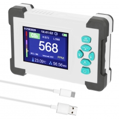 EM002-PDF CO2 Detector Monitor Portable Carbon Dioxide Meter with Storage Box Support Generate and Export PDF File Air Quality Tester