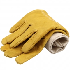 BPG-01 Beekeeping gloves Protective Sleeves breathable yellow mesh white sheepskin and cloth for Apiculture gloves beekeeping gloves