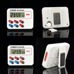 BK726 Countdown Timer Alarm with Stand White Kitchen Timer Kitchen Cooking Timer 12/24 hours Switch timer mode and clock mode