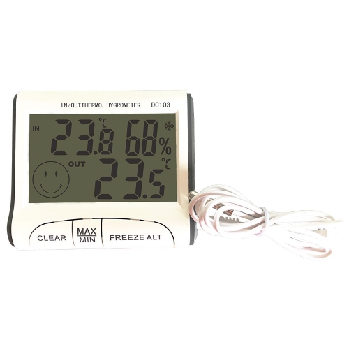 DC 103 LCD Digital In/Out Thermometer Temperature Humidity Meter Freezer Thermometer Hygrometer