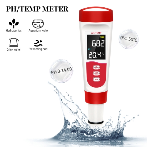 PH-100 Portable pen type for aquariums LCD display Water Quality Tester 2 in 1 Digital temperature pH Meter