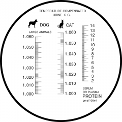 RHC-300 ATC Clinical 2-14gms/100ml urine 1.000-1.060 s.g. Dog/Cat optical refractometer