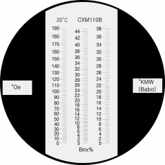 RHB-44S ATC Oe 0-190Oe 0-38KMW/Babo 0–44%Brix optical wine refractometer