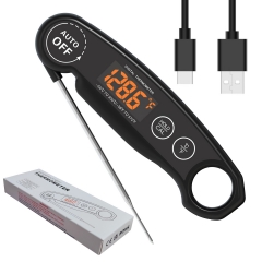 DDT-98 2022 NEW USB Charger Digital Instant Read Waterproof Meat Thermometer  with Foldable Probe