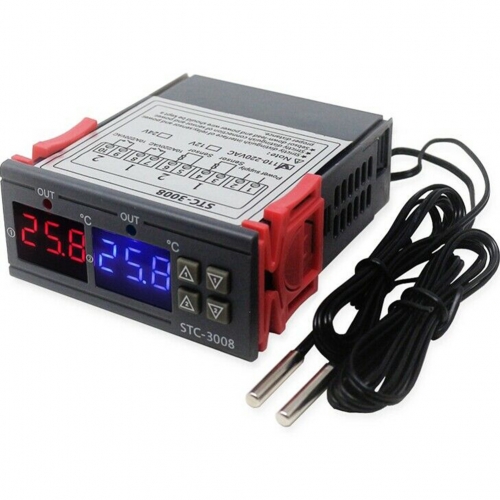 STC-3008 Dual Digital Temperature Controller Two Relay Output 12V 24V 220V / 12V/24VThermoregulator Thermostat With Heater Cooler