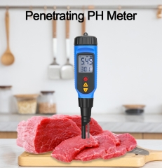 Digital Penetration PH Meter Dough Meat Vegetable Fruit Sauces Semi-solid PH Tester Acidimeter with Temperature Measurement