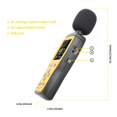 Digital Sound Noise Level Meter Decibel Audio Tester 30~130 dBA Color LCD Display Automotive Microphone db Meter AS844+