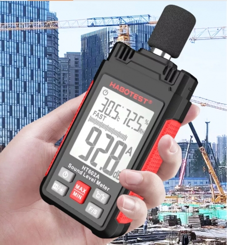 Fast/slow dual measurement mode LCD Backlight Digital Sound Level detector with data hold Various sound tests